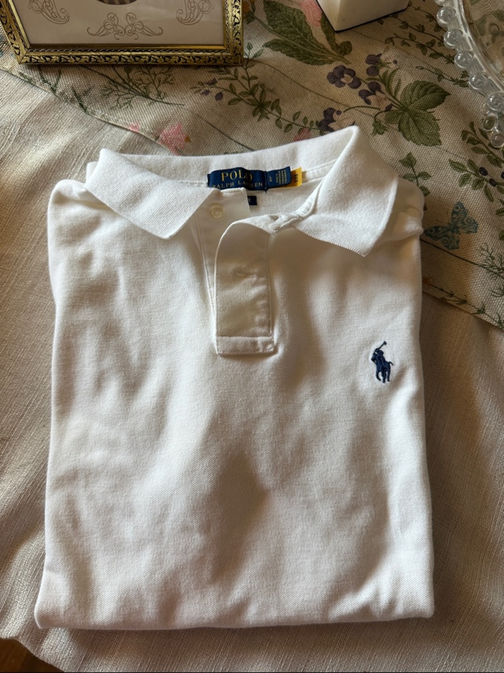 Polo by Ralph Lauren White mens Cotton Polo with Navy Pony